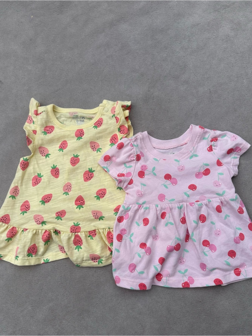 Garanimals Yellow Strawberry & Pink Cherry Baby Dress Set